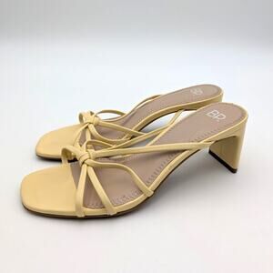 BP. Karsyn Strappy Slide Sandal Open Square Toe Womens Yellow Pastel Size US6.5M